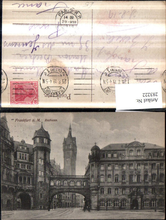 283222,Frankfurt am Main Rathaus Straßenansicht Brücke