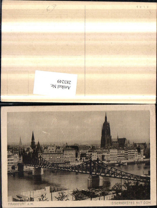 283249,Frankfurt am Main Teilansicht Eiserner Steg Brücke m. Dom Kirche
