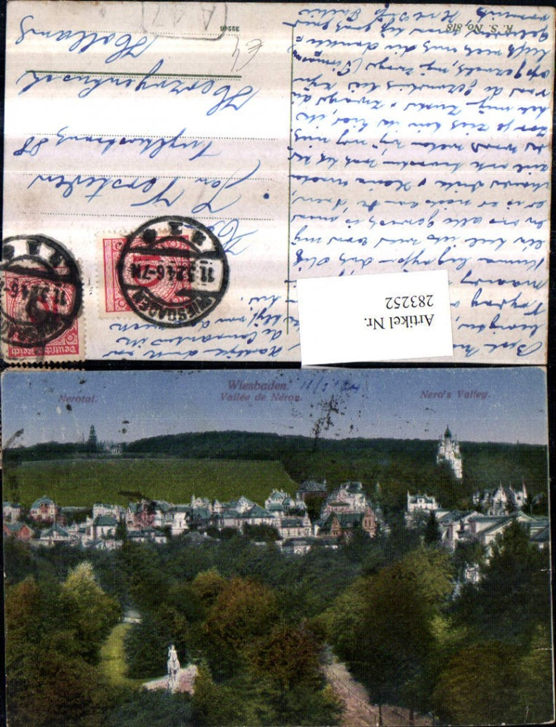 283252,Wiesbaden Teilansicht Nerotal m. Russische Kapelle