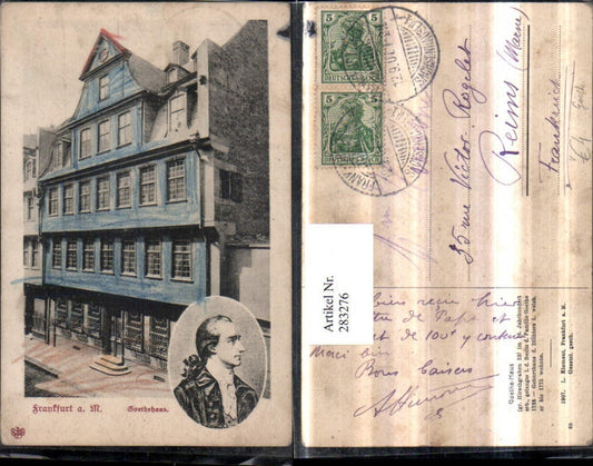 283276,Frankfurt am Main Goethehaus Goethe Portrait pub L. Klement 68