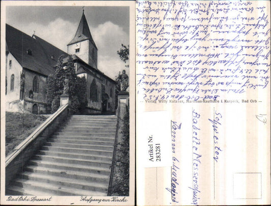 283281,Bad Orb im Spessart Aufgang zur Kirche Stiege