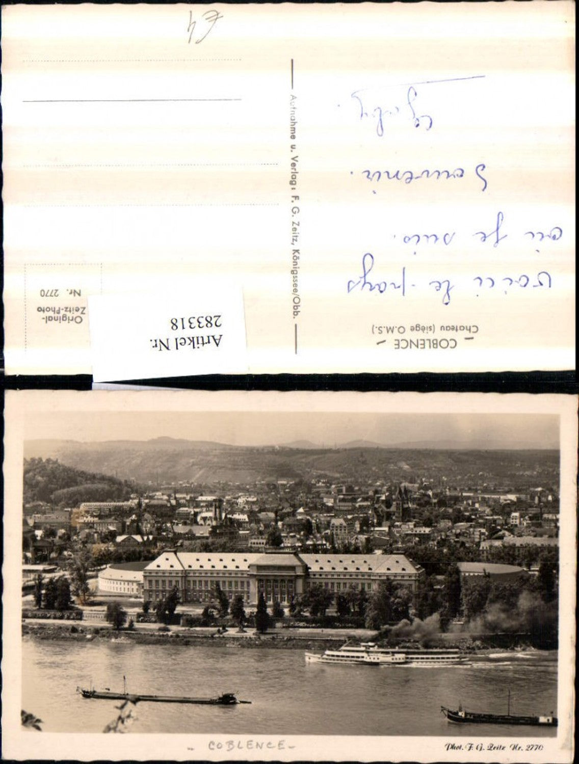 283318,Koblenz Totale m. Schloss Schiff