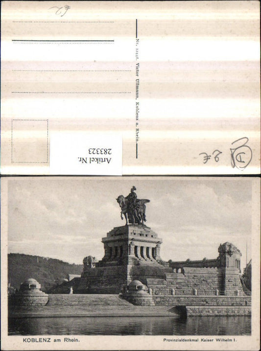 283323,Koblenz am Rhein Provinzialdenkmal Kaiser Wilhelm 1 am Deutschen Eck