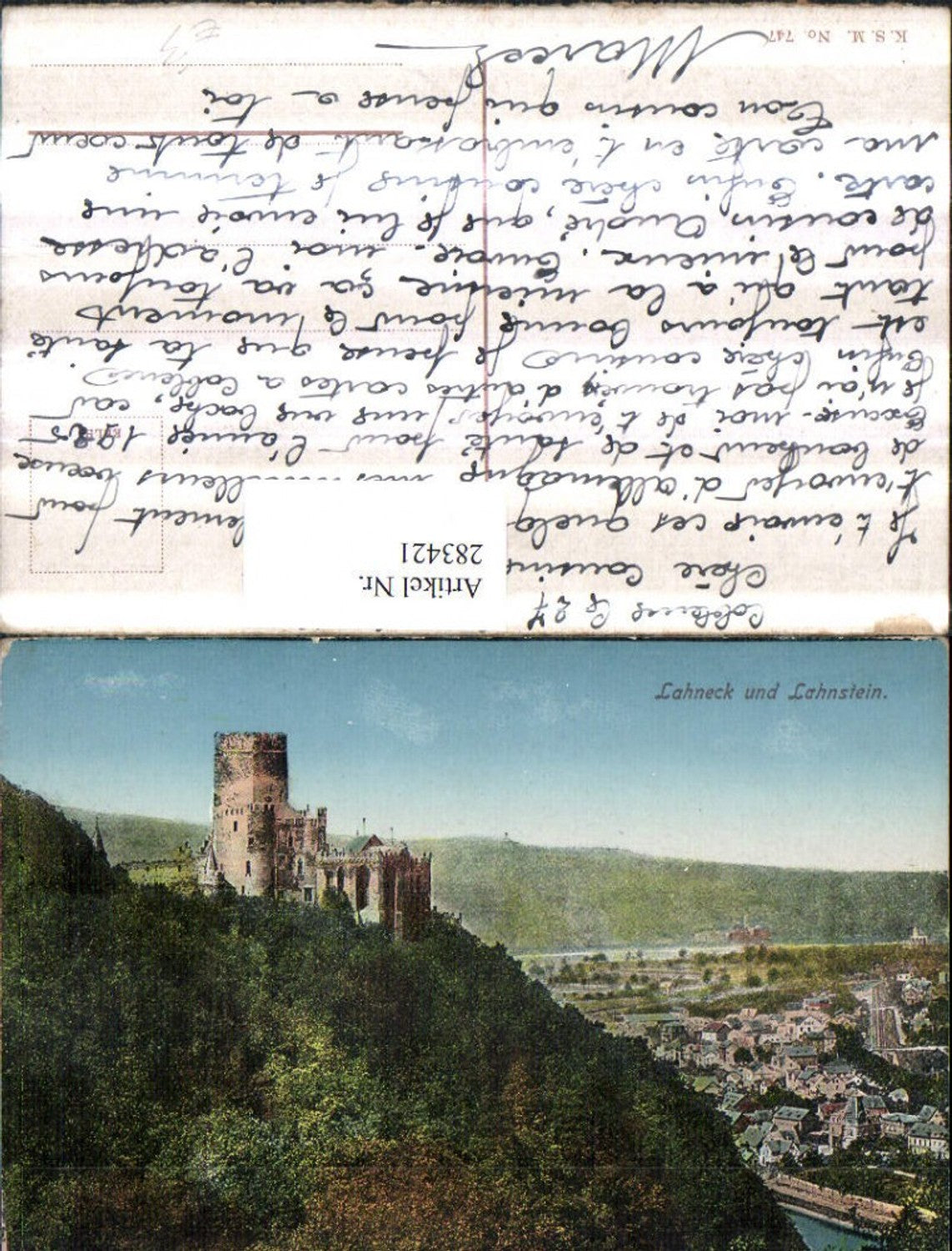 283421,Lahneck Totale u. Lahnstein Ruine Burg