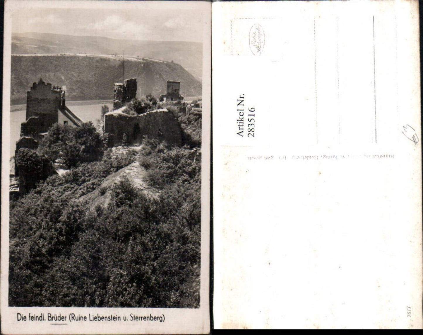 283516,Die feindlichen Brüder Ruine Liebenstein u. Sterrenberg b. Boppard