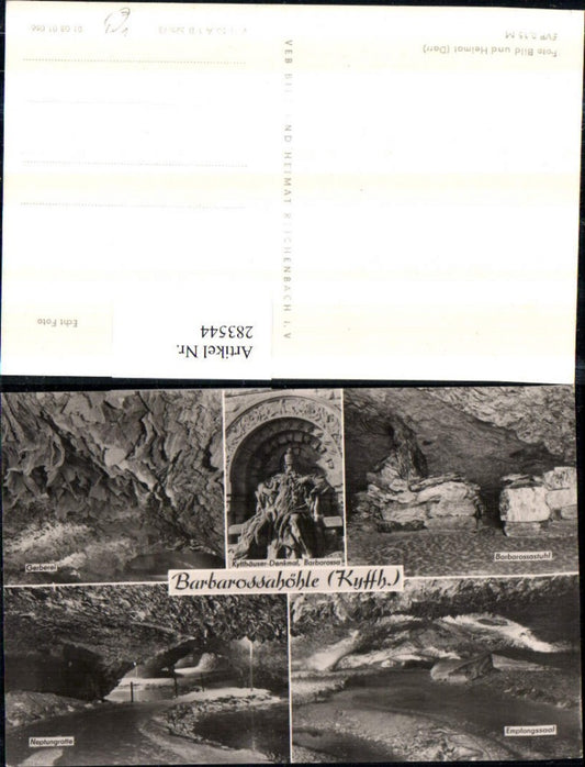 283544, Kyffhäuser Barbarossa Cave Monument Neptune Grotto Tannery Multi-image postcard pub VEB