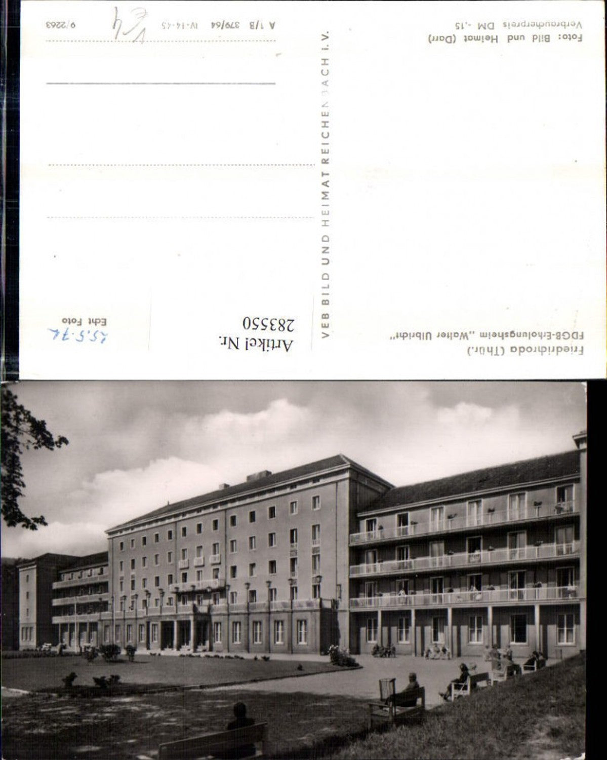 283550,Friedrichroda Erholungsheim Walter Ulbricht pub VEB