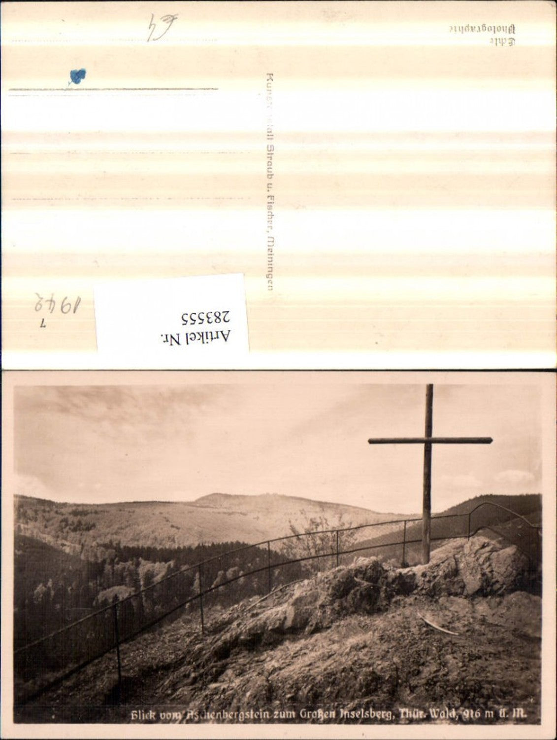 283555,Blick vom Aschenbergstein zum Großen Inselsberg Kreuz