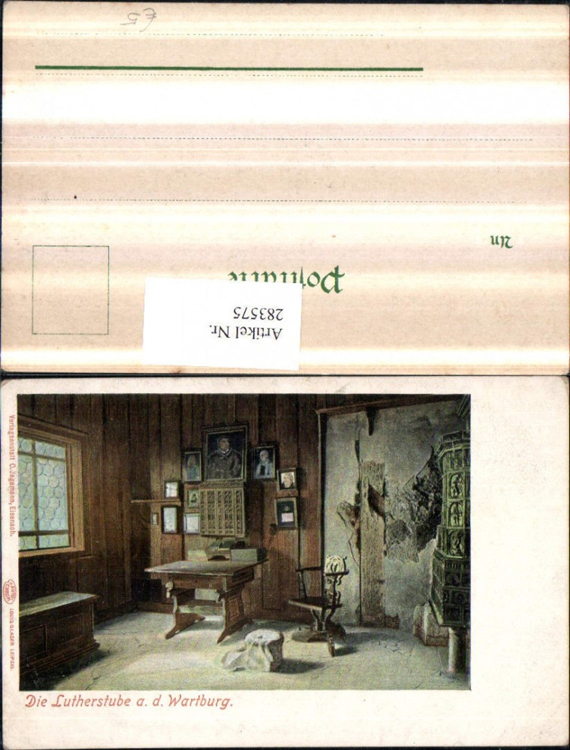 283575, Eisenach Wartburg Luther Room Interior View