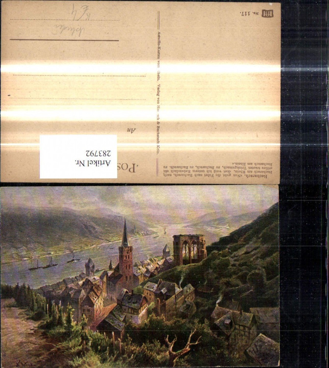 283792,Künstler Ak N. Astudin Bacharach a. Rhein