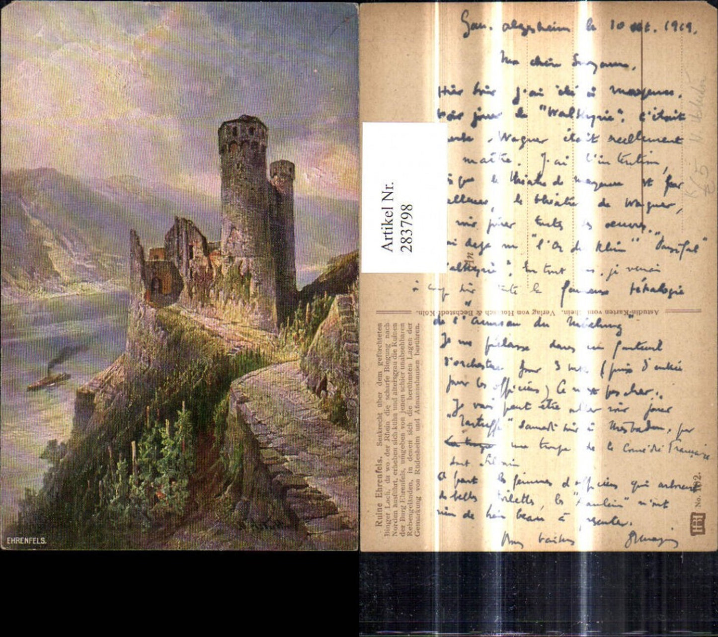283798,Künstler Ak N. Astudin Ruine Ehrenfels Burg Burgruine