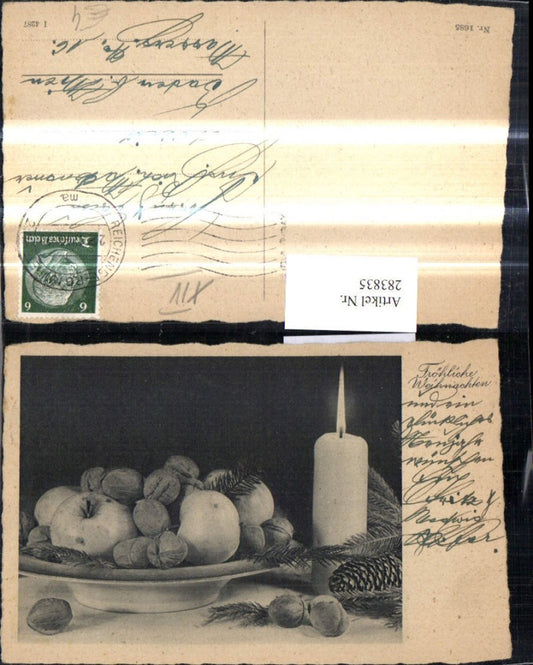 283835, Christmas bowl, apples, nuts, burning candle, pine cone, fir branch