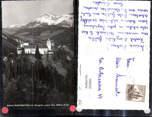 283866,Foto Ak Schloss Wartenstein b. Gloggnitz geg. Rax