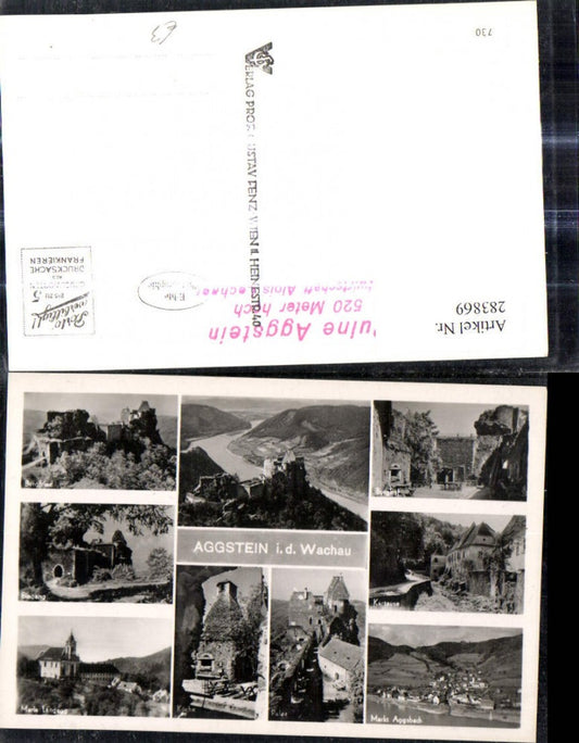 283869,Mehrbild Ak Burg Aggstein a. d. Donau Wachau Markt Aggsbach Kartause Maria Langegg