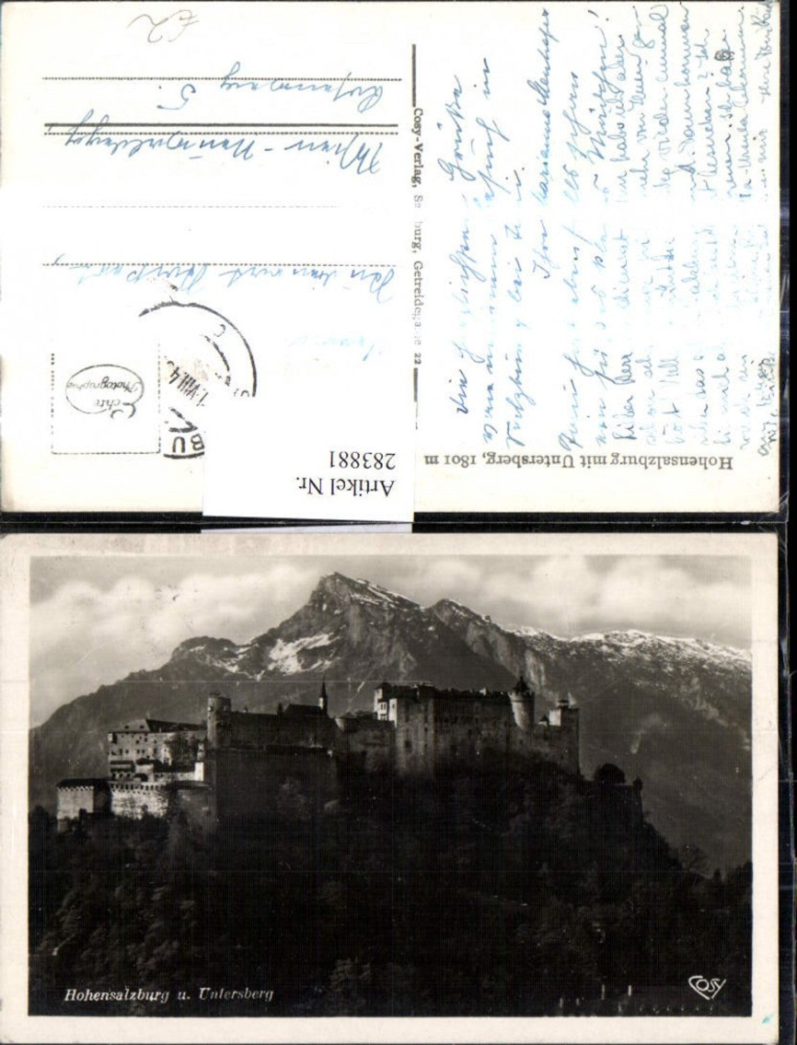 283881,Foto Ak Salzburg Festung Hohensalzburg u. Untersberg
