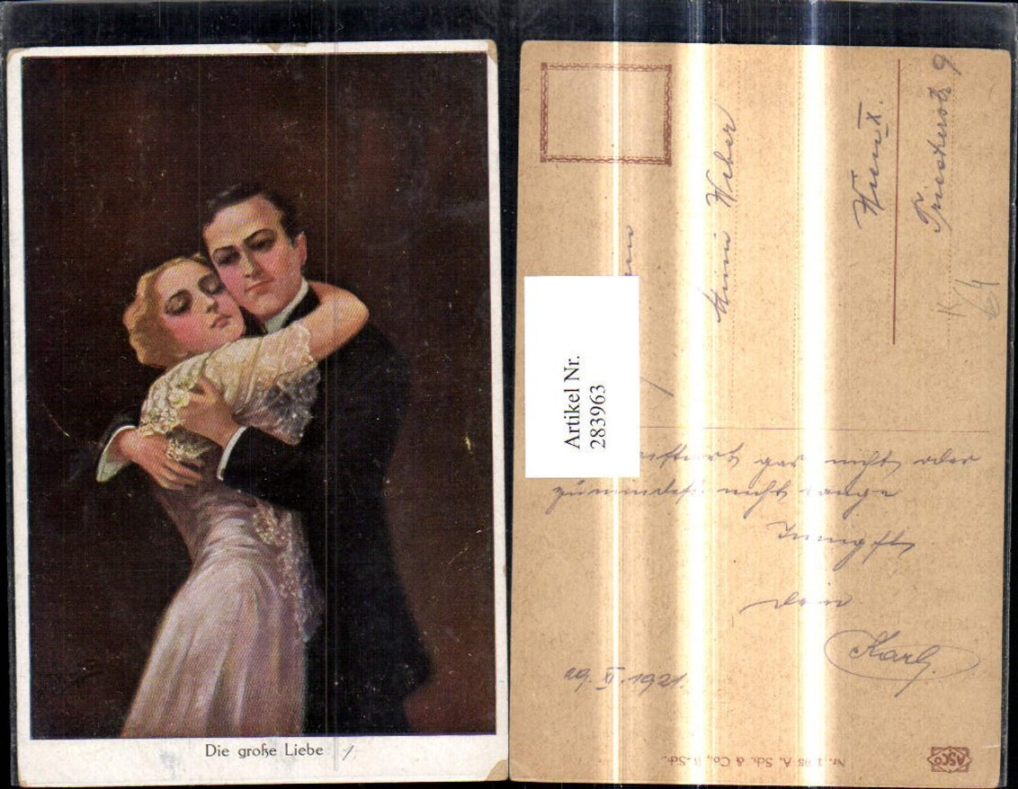 283963,Künstler Ak Bill Fisher Die große Liebe Paar Umarmung