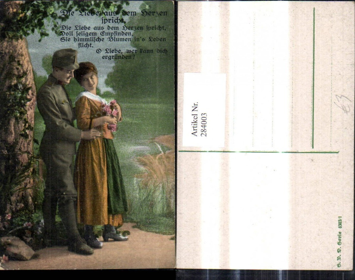 284003,Liebe Paar Soldat unter Baum Spruch Text