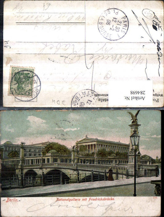 284698,Berlin Nationalgalerie m. Friedrichsbrücke Brücke