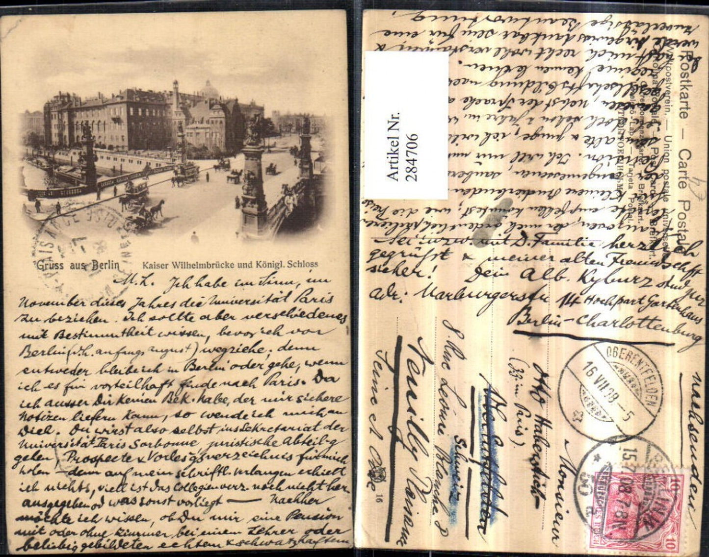 284706,Gruß aus Berlin Kaiser Wilhelmbrücke Brücke m. Königlichem Schloss