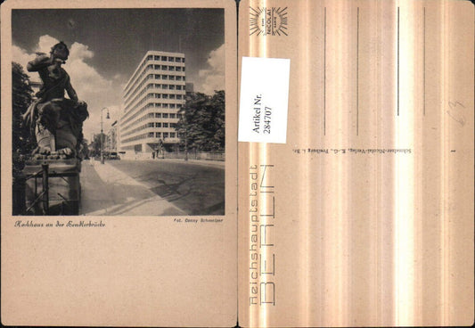 284707,Berlin Hochhaus an d. Bendlerbrücke Statue Straßenansicht