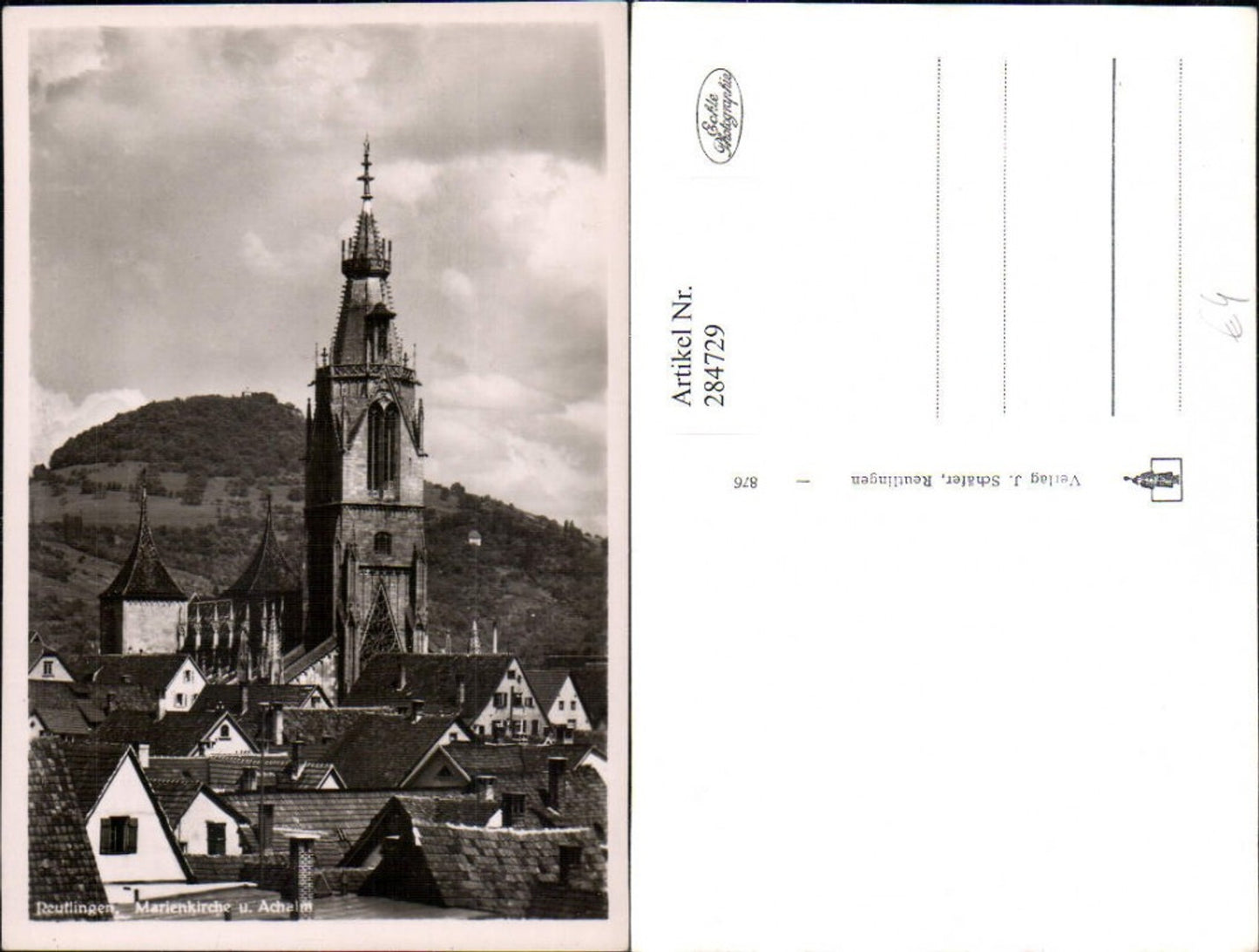 284729,Reutlingen Marienkirche Kirche u. Achalm