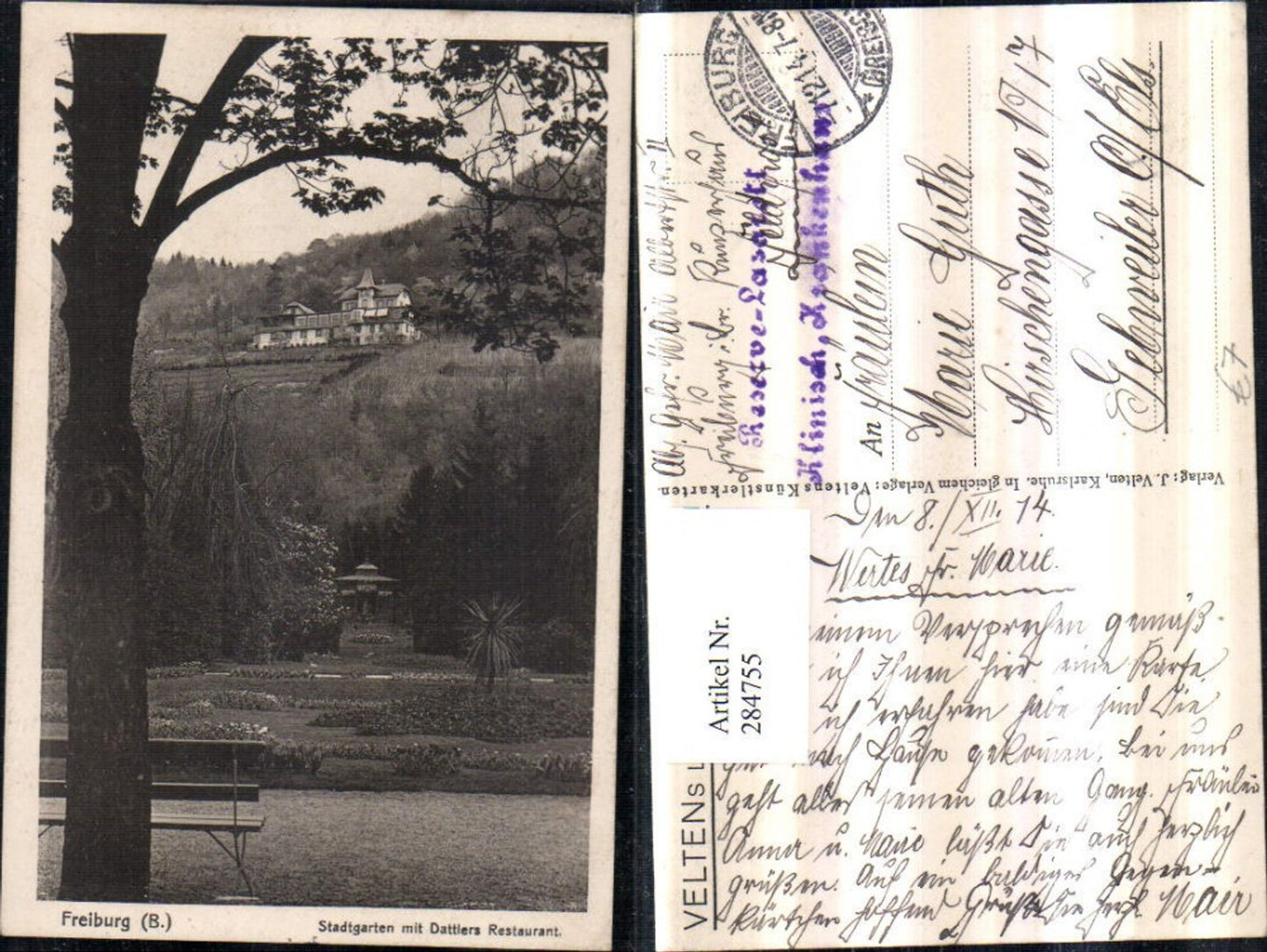 284755,Freiburg im Breisgau Stadtgarten m. Dattlers Restaurant