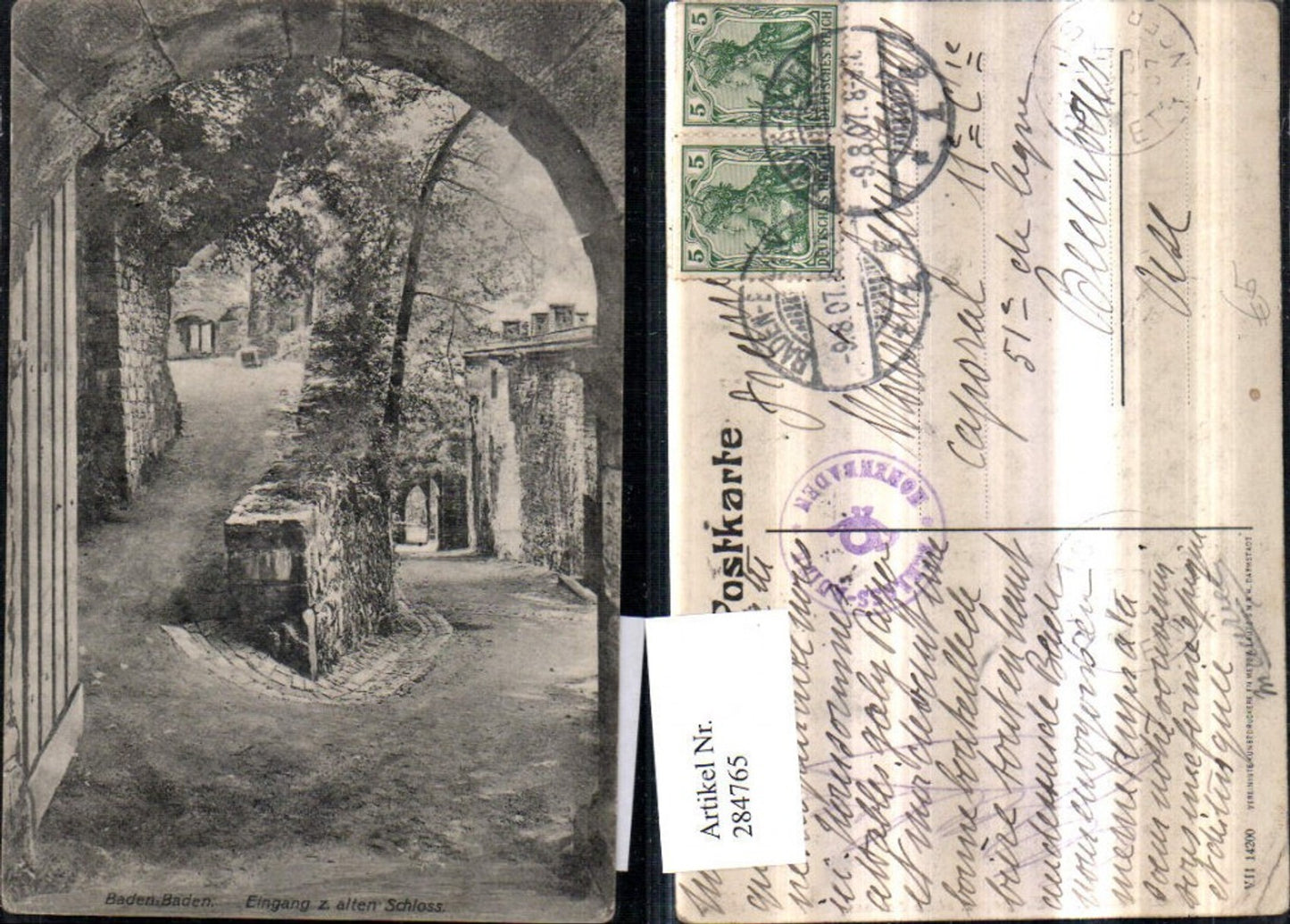 284765,Baden-Baden Eingang zum alten Schloss