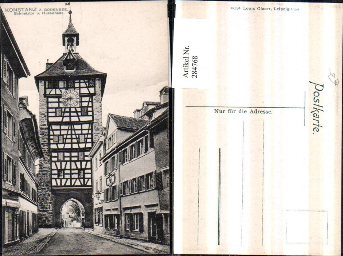 284768,Konstanz am Bodensee Schnetztor u. Husenhaus Turm Straßenansicht