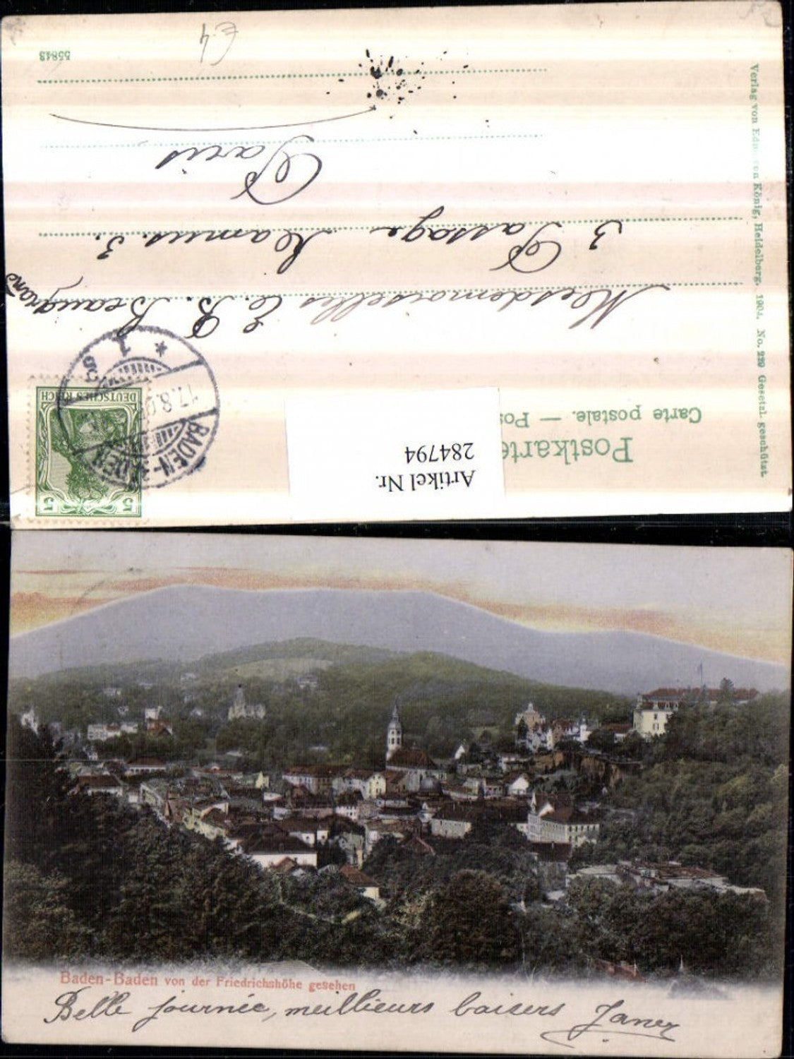 284794,Baden-Baden Totale von d. Friedrichshöhe gesehen