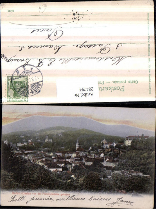 284794, Baden-Baden, total view seen from Friedrichshöhe
