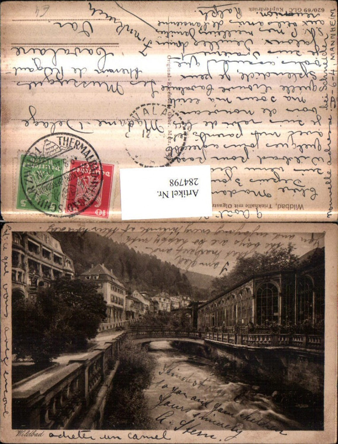 284798,Wildbad Trinkhalle m. Olgastraße Brücke