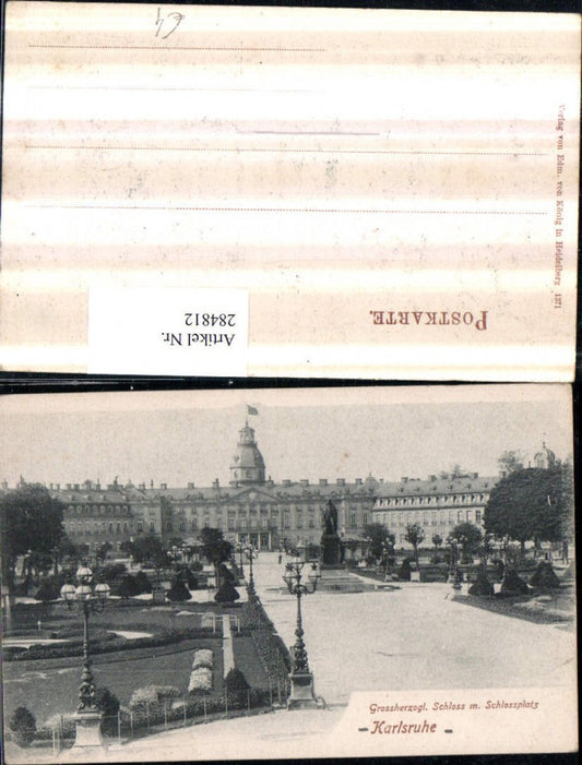 284812, Karlsruhe Grand Ducal Palace with Palace Square Garden Monument