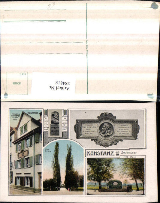 284818, Konstanz on Lake Constance, Hus Avenue, Hus Stone, Hus House, Monument, Multi-view map