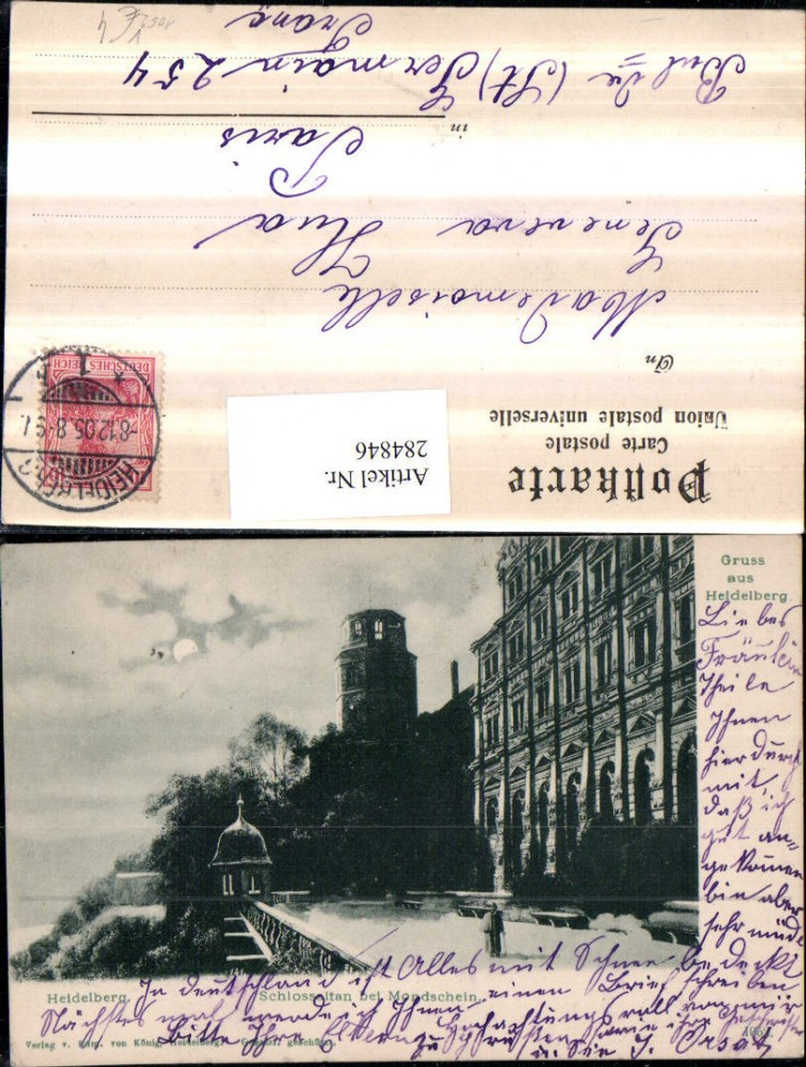 284846,Heidelberg Schlossaltan b. Mondschein pub Edmund v. König 1052