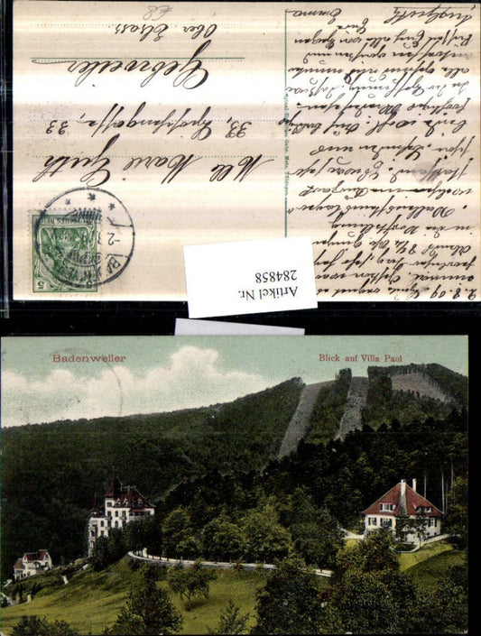 284858, Badenweiler View of Villa Paul