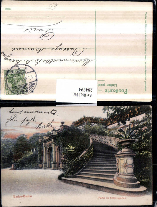 284894, Baden-Baden, section in the castle garden, steps