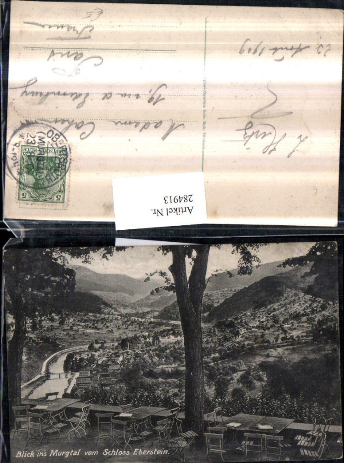 284913,Blick ins Murgtal vom Schloss Eberstein Terrasse