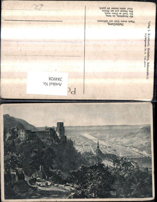 284928, Artist AK Willmann Heidelberg Total with Castle