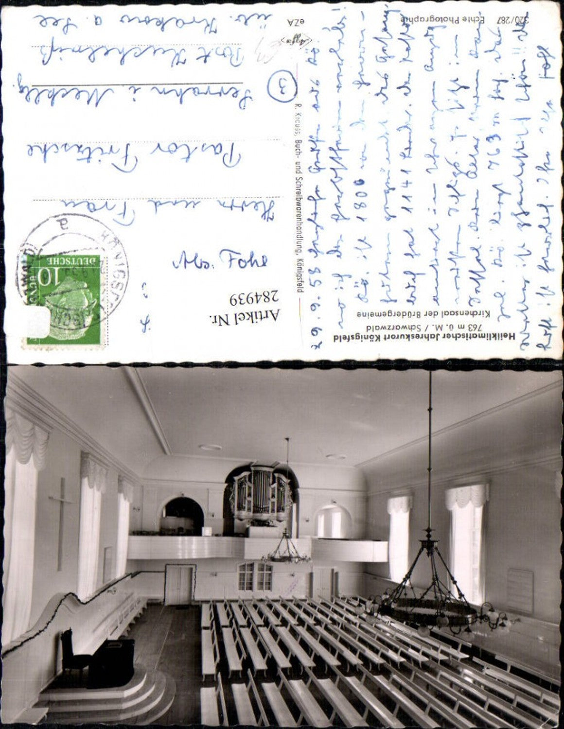 284939,Königsfeld im Schwarzwald Kirche Kirchensaal d. Brüdergemeinde Orgel