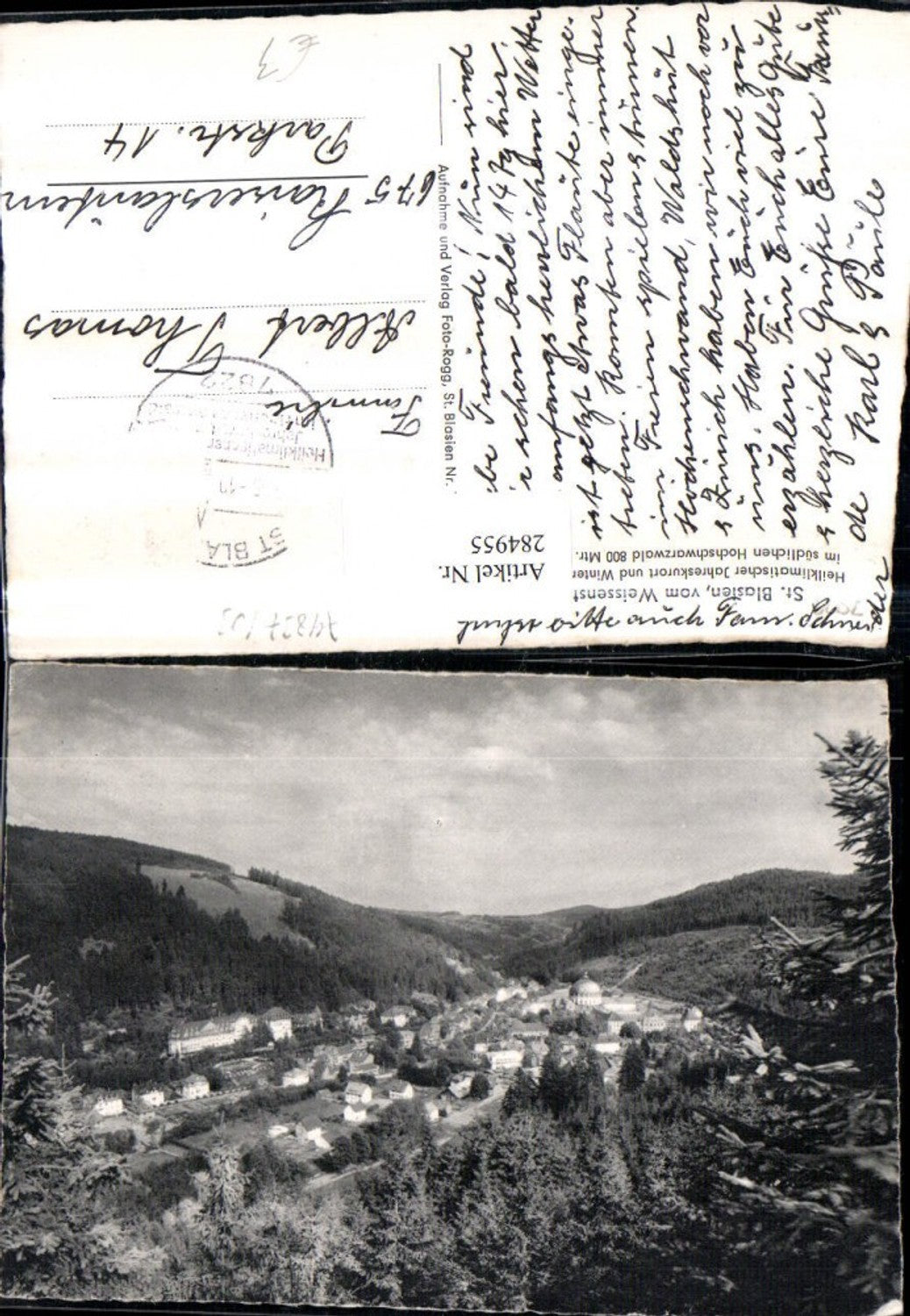 284955, St. Blasien, view from Weissenstein