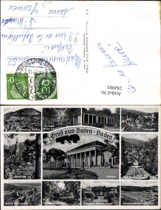284983, Baden-Baden Total Trinkhalle Casino Kurhaus Castle Swimming Pool Multiview Map