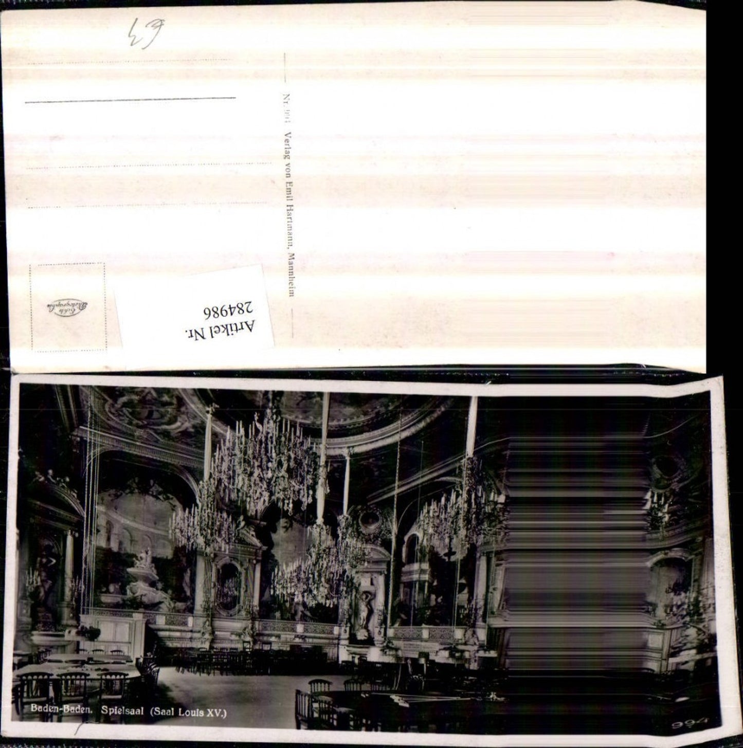 284986,Baden-Baden Spielsaal Saal Louis 14 Innenansicht Kronleuchter