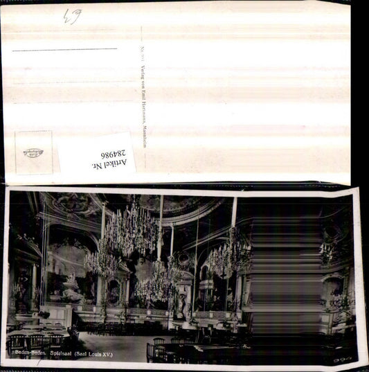 284986, Baden-Baden Gaming Hall, Louis 14, Interior view, chandelier