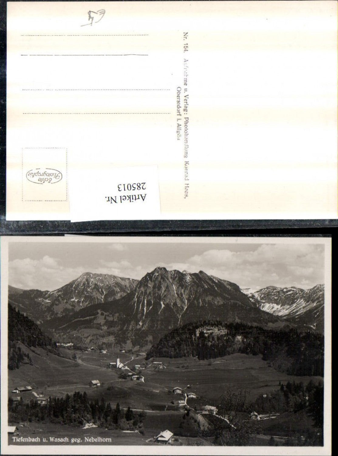 285013,Tiefenbach u. Wasach Totale geg. Nebelhorn Bergkulisse