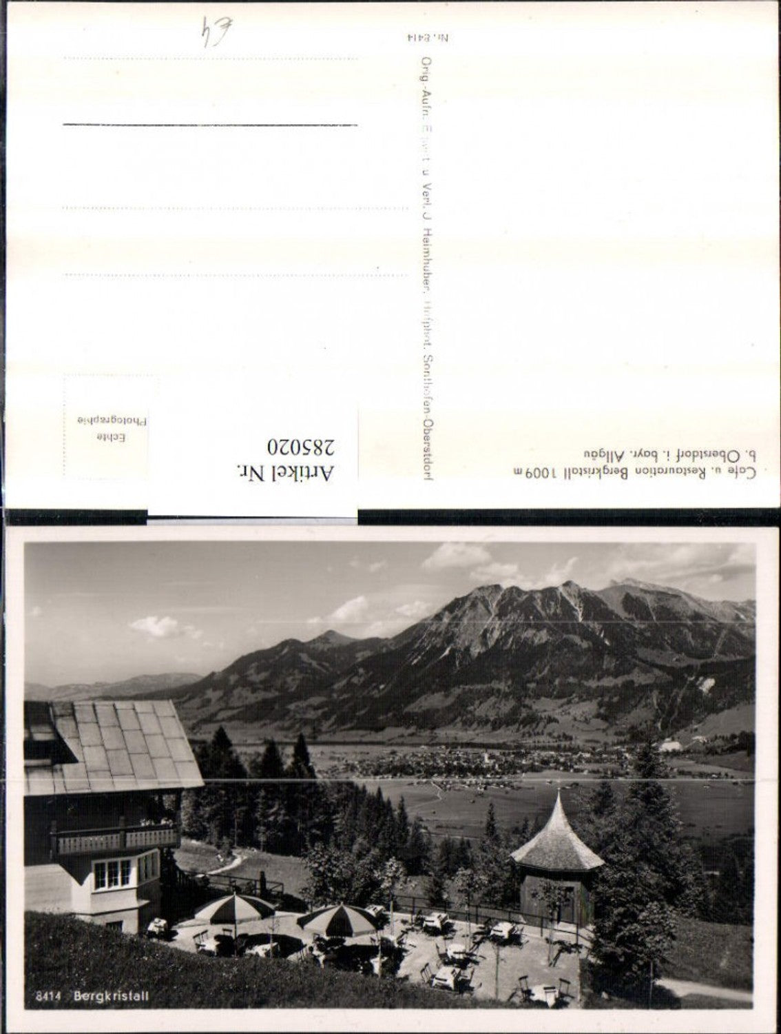 285020,Cafe u. Restaurant Bergkristall b. Oberstdorf im Allgäu Bergkulisse