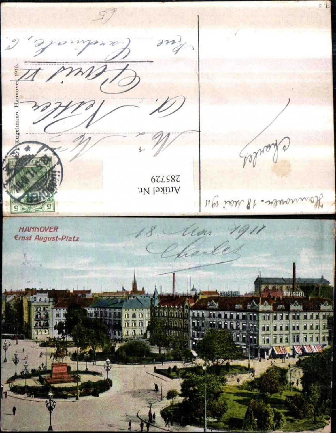 285729,Hannover Ernst August-Platz Denkmal Hotel Bristol