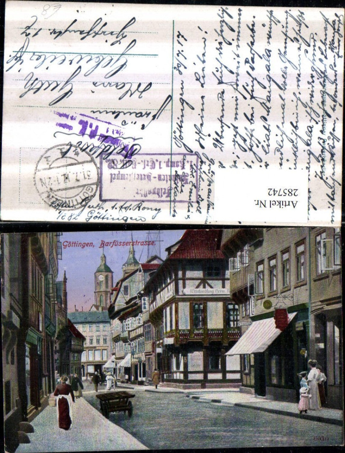 285742,Göttingen Barfüsserstraße Straßenansicht Weinhandlung