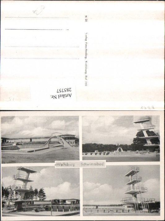 285757,Wolfsburg Schwimmbad Sprungturm Rutsche Mehrbildkarte