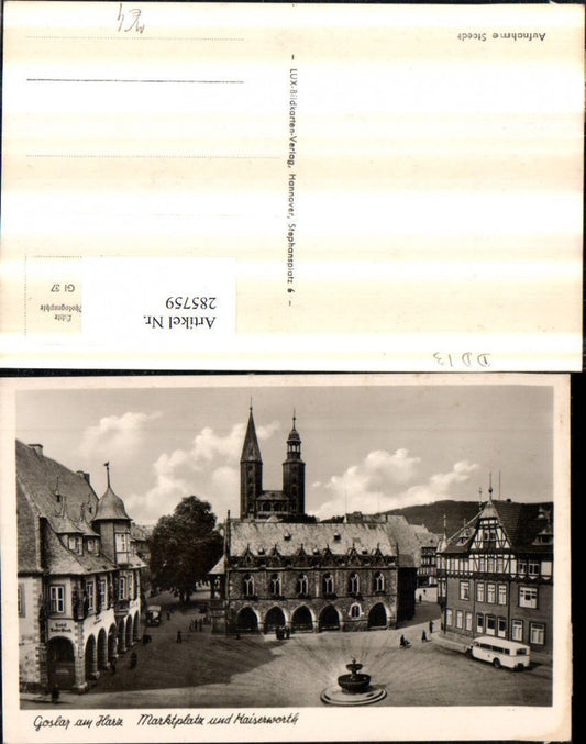 285759,Goslar am Harz Marktplatz u. Kaiserworth Brunnen Hotel Autobus Bus