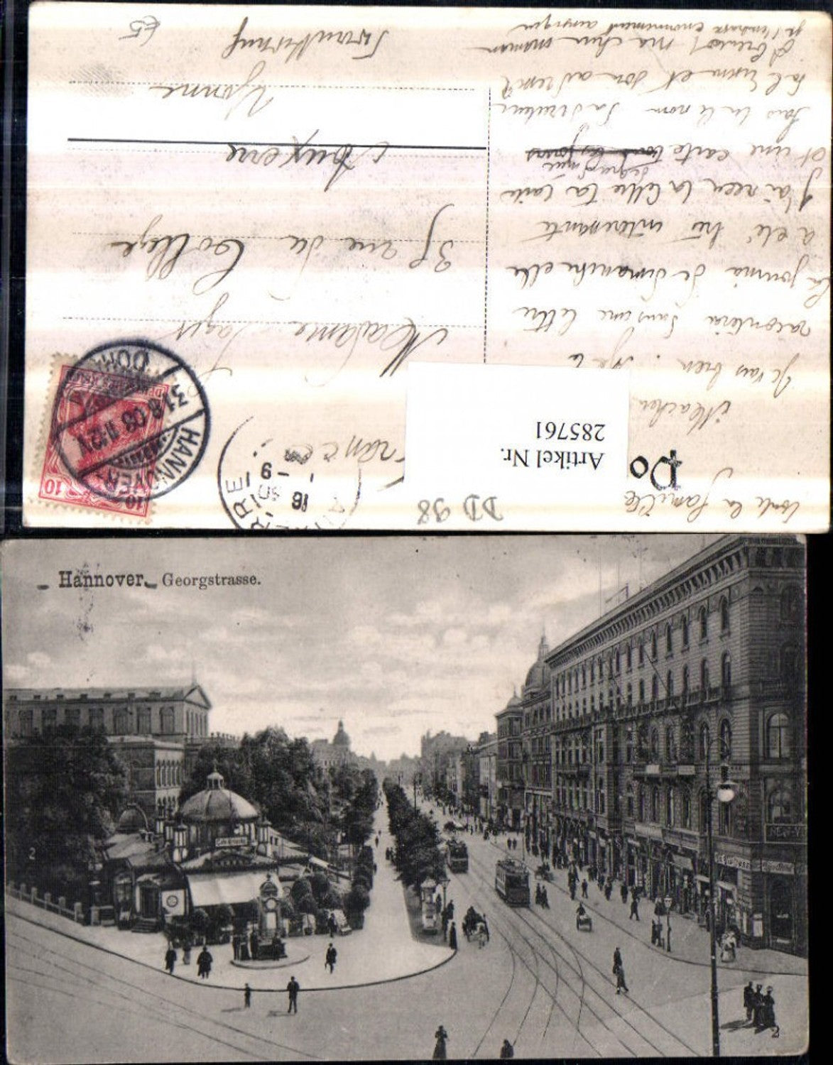 285761,Hannover Georgstraße Straßenansicht Straßenbahnen Cafe Kröpcke